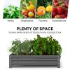 4' x 4' x 1' Raised Garden Bed Galvanized Steel Planter Box for Vegetables, Flowers, Herbs, Light Grey