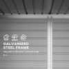 6 x 4FT Galvanized Garden Storage Shed, Metal Outdoor Shed with Double Doors and 2 Vents, Grey