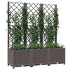 Garden Planter with Trellis Brown 47.2x15.7x53.5" PP