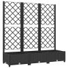 Garden Planter with Trellis Black 47.2x15.7x47.8" PP