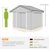 7' x 4' x 6' Garden Storage Shed Outdoor Patio Metal Tool Storage House w/ Foundation Kit and Double Doors Yellow