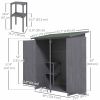 Garden Storage Shed Asphalt Roof Wooden Timber Double Door Utility Storage House with Shelf, Green and Grey