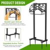 Garden Hose Holder - Upgraded Water Hose Holder Stand with Storage Basket Holds 151ft, Heavy Duty Freestanding Garden Hose Hanger Storage Rack