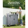 Potting Bench Table, Outdoor Gardening Wooden Storage Cabinet with 36 x 16 in Galvanized Iron Tabletop