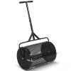 24" Lawn Topdressing Spreader with 0.75"×0.5" Mesh, Compost Spreader for Soil Sand Fertilizer Black