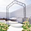 Metal Garden Arch L56.3'' x W16.93'' x H94.5'' Climbing Plants Support Rose Arch Outdoor Black