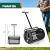 27"×16" Lawn Fertilizer Spreader with Diamond Mesh Clump-Free Garden Compost Spreader - Black