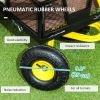 Steel Garden Cart, Utility Wagon with Removable Sides, 10" Wheels, 180° Rotating Handle, 440lbs Capatity