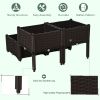 4 Piece Raised Garden Bed with Legs, Self-Watering Planter Box Raised Bed to Grow Flowers, Herbs & Vegetables, Brown