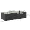 8' x 4' x 2' Raised Garden Bed, Galvanized Planter Box for Growing Flowers, Herbs and Vegetables, Dark Grey
