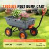 Garden Cart, Durable Poly Dump Cart with Simple Assembly Steel Frame, Versatile Dump Wagon with Dual-Function Handle