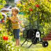 Garden Hose Reel Cart, Portable Water Hose Cart Hold Up to 98' of 5/8" Hose (Hose Not Included), Black