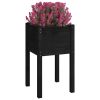 Garden Planter Black Solid Pinewood Medium Durable