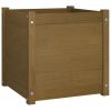 Garden Planter Honey Brown Solid Pinewood 19.7 in Garden Planter