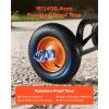 Garden Dump Cart, 1500 lbs Poly Dump Cart, Garden Carts Dumps Wagon with 90° Quick-Dumps Mechanism, Adjustable Handle, 270° Flexible Rotating Bearings