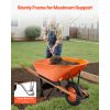 Wheelbarrow Cart, 6 Cu. Ft. Load & 330 lbs Capacity, One Wheel Garden Dump Cart Wheel Barrow with Metal Handle & 16" Wide Track Wheels