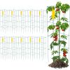 Tomato Cages, 11.8" x 11.8" x 46.1", 10 Packs Square Plant Support Cages, Green PVC-Coated Steel Tomato Towers for Climbing Vegetables, Plants