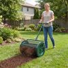 27"×16" Lawn Fertilizer Spreader with Diamond Mesh Clump-Free Garden Compost Spreader