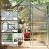 6' x 10' x 6.6' Polycarbonate Greenhouse, Walk-In Green House Kit Garden, Plants Grow, Galvanized Sheet Aluminum Frame with Rain Gutter