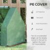 Steel Outdoor Raised Garden Bed with Greenhouse,Cover, Roll Up Door, Dual Use, 50"x37.4"x36.2", Green