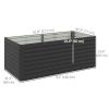 5' x 3' x 2' Raised Garden Bed, Galvanized Planter Box for Growing Flowers, Herbs and Vegetables, Dark Grey