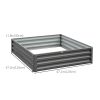 4' x 4' x 1' Raised Garden Bed Galvanized Steel Planter Box for Vegetables, Flowers, Herbs, Light Grey