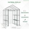 56" x 56" x 77" Walk-in Plant Greenhouse Portable Garden Flower Seed Warm House 8 Shelves Outdoor Plant Growth Hot House PVC Cover Transparent