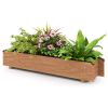 Pine Wood Raised Garden Bed with Drainage Holes & Protective Liner, Indoor Outdoor Planter Box for Herbs/Vegetables/Flowers