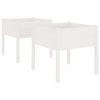 Garden Planters 2 pcs White 27.6"x27.6"x27.6" Solid Wood Pine