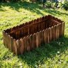 40" X 16" X 12" Wooden Raised Garden Planter Box Scalloped Edge for Outdoor Garden Planting
