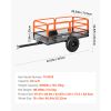 Garden Utility Trailer, 22 Cu. Ft. & 1600lbs, ATV UTV Trailer, Tow Behind Steel Dump Trailers, Removable Rear Panel