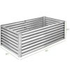 6×3×2ft Galvanized Raised Garden Bed, Metal Outdoor Planter Box, Rectangular Garden Bed for Planting Vegetables Fruits Flowers, Silver