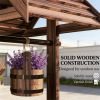 Wooden wishing well, wishing well flowerpot, carbonized