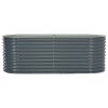 Garden Raised Bed 94.5"x31.5"x31.9" Galvanized Steel Gray