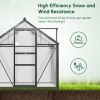 Greenhouse Garden, Green House, Outdoor Greenhouse Kit, PC Board with Sliding Door, 6.2' x 4.3' x 6.6', Grey