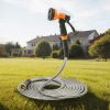 Metal Garden Hose 100 ft, Rust Proof Stainless Steel Water Hose, Heavy Duty Backyard Hose with 10 Function Nozzle, No-Kink & Flexible Water Pipe