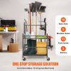 Garden Tool Organizer, 16 Slots with Hooks, Yard Tool Tower Rack with Wheels for Garage Organization and Storage, Hold Long-Handled Tool/Rake/Broom