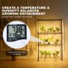 Plant Stand with Grow Light, Grow Light Shelf with Cover and Thermometer, 4 Tiers 180W Plant Shelf with Grow Light