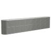 Garden Raised Bed Galvanized Steel 130.7"x15.7"x26.8" Gray