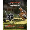 Water Hose Reel Cart, 200/300 ft High-Pressure Garden Hose Cart, Hoses Reel Carts with Two Wheels, Handle & Heavy-Duty Mesh Storage Basket