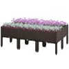 6 Piece Raised Garden Bed with Legs, Self-Watering Planter Box Raised Bed to Grow Flowers, Herbs & Vegetables, Brown
