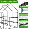 Large Walk-in Greenhouse with PE Cover & Side Windows, 12-Shelf Indoor Outdoor Portable Greenhouse for Garden Backyard, 56 x 85 x 77", White