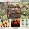 2-Tier Vertical Raised Garden Bed, Burned Finish Semi-Wheel Decorative Planter for Wedding