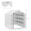 Large Walk-in Greenhouse: White with Shelving, PE Cover & Roll-Up Door for Garden & Outdoor Use|