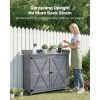 Potting Bench Table, Outdoor Gardening Wooden Storage Cabinet with 39 x 19 in Wood Tabletop