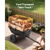 Garden Utility Trailer, 10 Cu. Ft 500lbs, ATV UTV Hauling Trailer, Tow Behind Poly Dump Cart with 16" Tires, Hand Pull or Foot Pedal