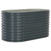 Garden Raised Bed 63"x31.5"x31.9" Galvanized Steel Gray