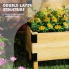2 Tier Trellis Planter, Wooden Raised Garden Bed, Natural
