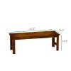 2-Seat Wood Garden Bench, Patio Bench Outdoor Bench with Slatted Seat, Backless Front Porch Bench for Park, Garden, Poolside, Deck, Carbonized