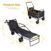 2-in-1 Outdoor Cart Folding Wagon Carts, Convertible Beach Chair with All-Terrain Wheels, 650lb Capacityfor Shopping Beach Camping Sports Garden